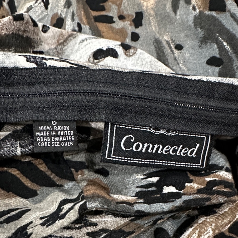 Connected Apparel Animal Print Maxi Dress - Black, Brown, Gray size 6 - Picture 8 of 9